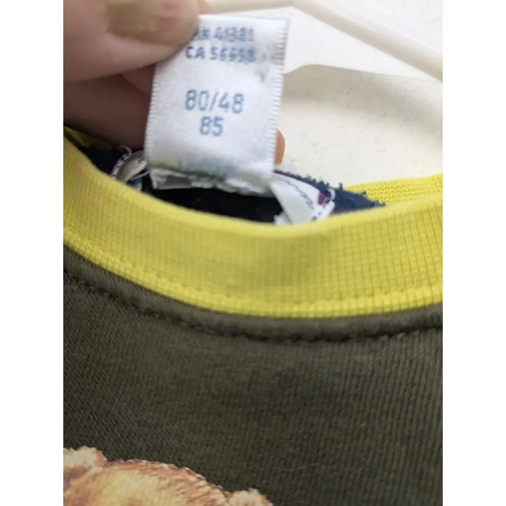 Ralph Lauren Olive Sweatshirt with Blue and Orange Sleeves
